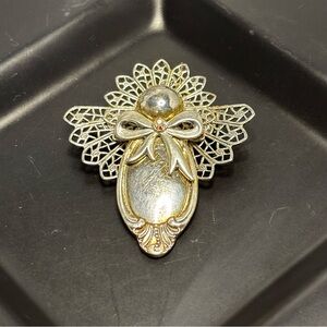 Vintage Handcrafted/Repurposed silverware Angel brooch & pendant